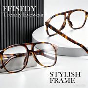 ÉÌƷͼƬ 11 | B0HCMPWV5X | FEISEDY Oversized Aviator Fashion Glasses for Women Men, Tortoise Trendy Eyeglasses, Retro Eyewear Frame for Daily Wear B0426