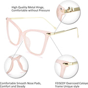 ÉÌƷͼƬ 27 | B07KK3P4KT | FEISEDY Oversized Cat Eye Glasses Frame with Clear Lenses Eyewear for Women B2460