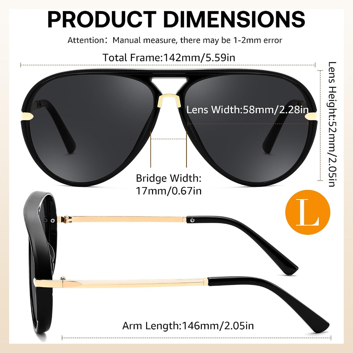 ÉÌƷͼƬ 11 | B0GYVVZBQM | FEISEDY Classic Aviator Sunglasses UV400 Protection for Women Men B0461