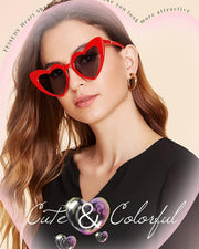 ÉÌƷͼƬ 2 | B08K4J65LX | FEISEDY Vintage Heart Shaped Sunglasses Women Stylish Love Eyeglasses B2421-P1