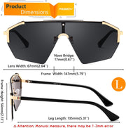 ÉÌƷͼƬ 8 | B0D6G3P982 | FEISEDY Fashion Flat One Piece Oversized Sunglasses Rimless Irregular Stylish Retro Design Shade Women Men B0153