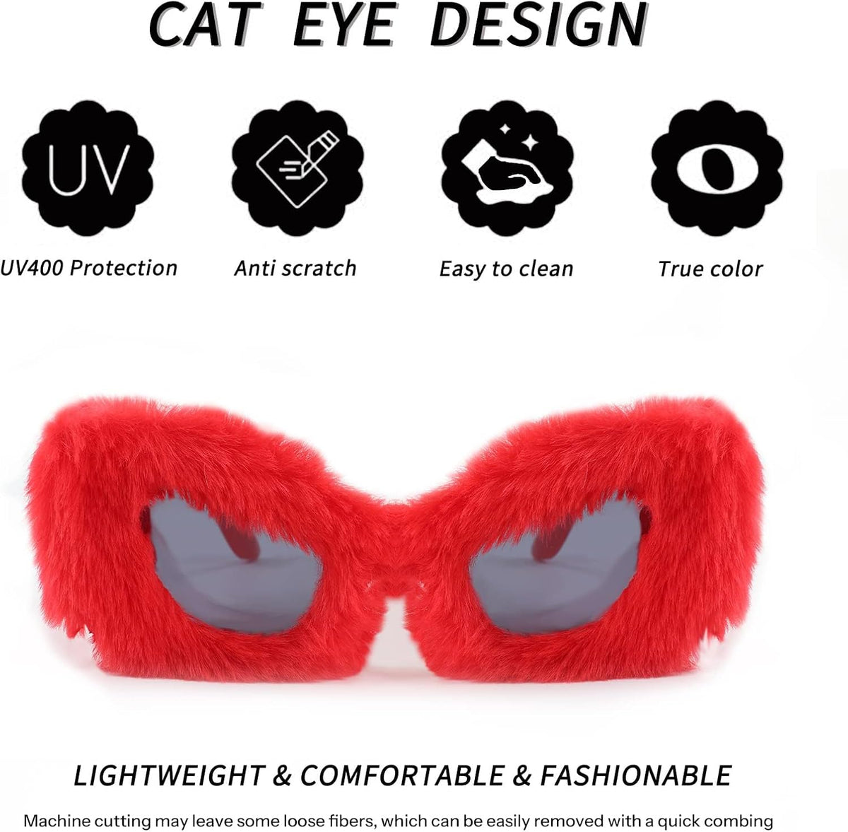 ÉÌƷͼƬ 19 | B09PN9V5N6 | FEISEDY Sunglasses Women Plush Fuzzy Soft Velvet Party Masquerade B2877