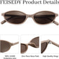 商品图片 53 | B0DMN6519L | FEISEDY Retro Oval Cat Eye Sunglasses for Women 90s Narrow Lightweight Shades Y2k Trendy Sunnies B0257