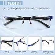 商品图片 19 | B0HBWVWRX5 | FEISEDY Rectangle Blue Light Blocking Reading Glasses Half Frame B0462