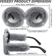 ÉÌƷͼƬ 62 | B09PN9V5N6 | FEISEDY Sunglasses Women Plush Fuzzy Soft Velvet Party Masquerade B2877