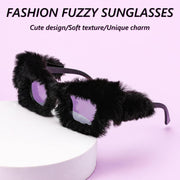 ÉÌƷͼƬ 13 | B09PN9V5N6 | FEISEDY Sunglasses Women Plush Fuzzy Soft Velvet Party Masquerade B2877