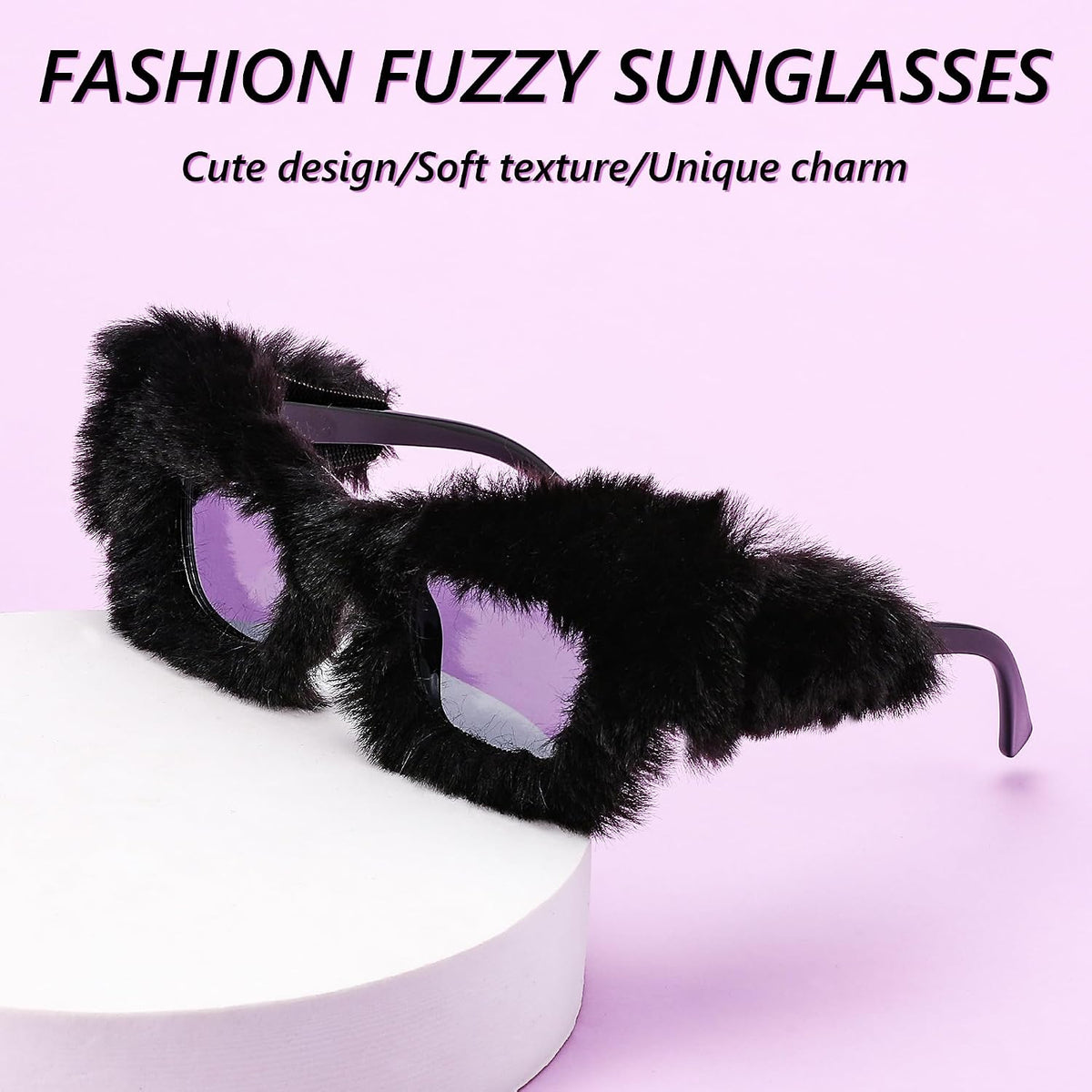 ÉÌƷͼƬ 13 | B09PN9V5N6 | FEISEDY Sunglasses Women Plush Fuzzy Soft Velvet Party Masquerade B2877