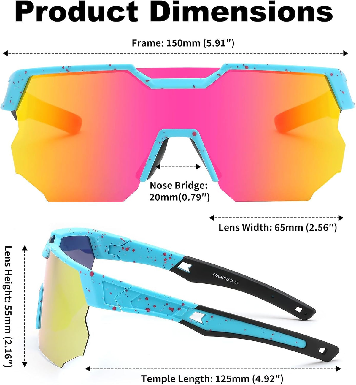 ÉÌƷͼƬ 4 | B0DPX8G9RG | FEISEDY Polarized Sports Sunglasses for Men and Women,UV400 Baseball Sunglasses Youth Cycling Softball Goggles B0206
