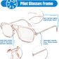 商品图片 10 | B0C65DXFMC | FEISEDY Retro Square Blue Light Blocking Reading Glasses for Women Men 70s Flat Aviator Glasses Anti-Fatigue Reader B2993