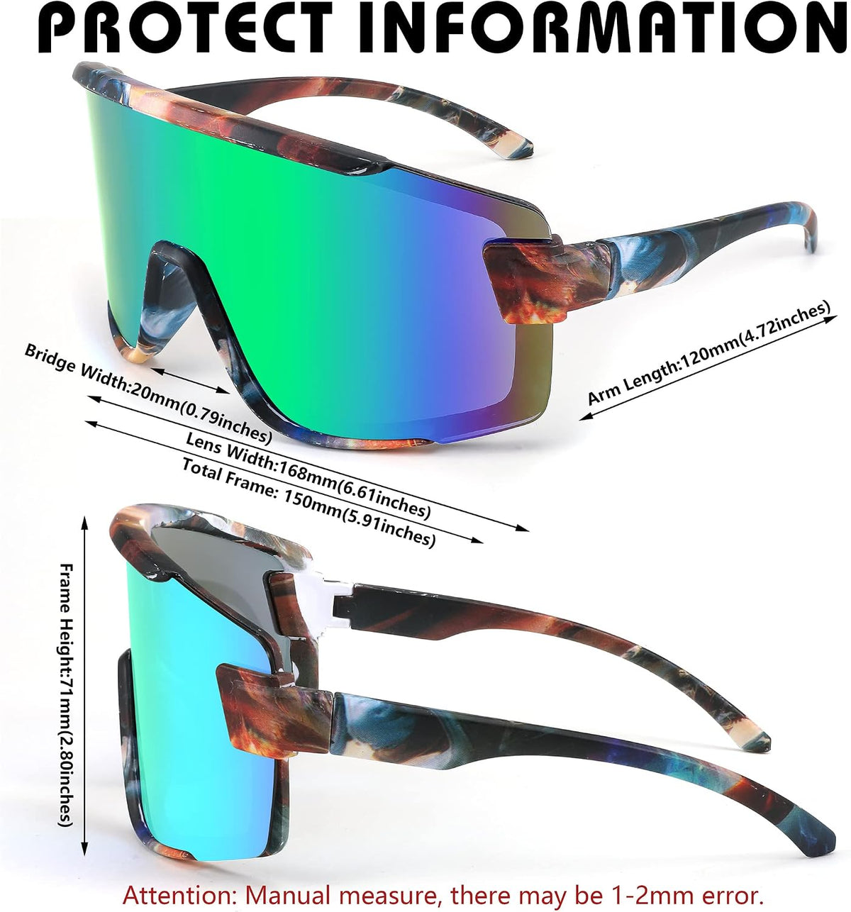 ÉÌƷͼƬ 28 | B0B45K1FS2 | FEISEDY Cycling Glasses Men Women Sport Sunglasses 80s ski Goggles Driving Fishing Biking Sunglasses UV Protection B2944
