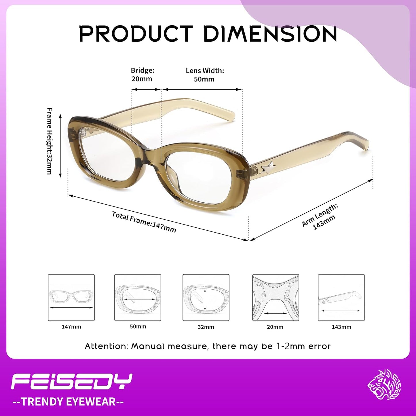 商品图片 14 | B0DD6M5F2B | FEISEDY Retro Oval Blue Light Blocking Glasses for Women Nerd Fake Glasses Y2k Small Eyewear Frame B0229