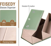 ÉÌƷͼƬ 34 | B0CSFHKMSS | FEISEDY Sunglasses Organizer 5 Slots Travel Glasses Case,Hanging Eyewear Holder Fashionable PU Leather Eyeglass Case B0087