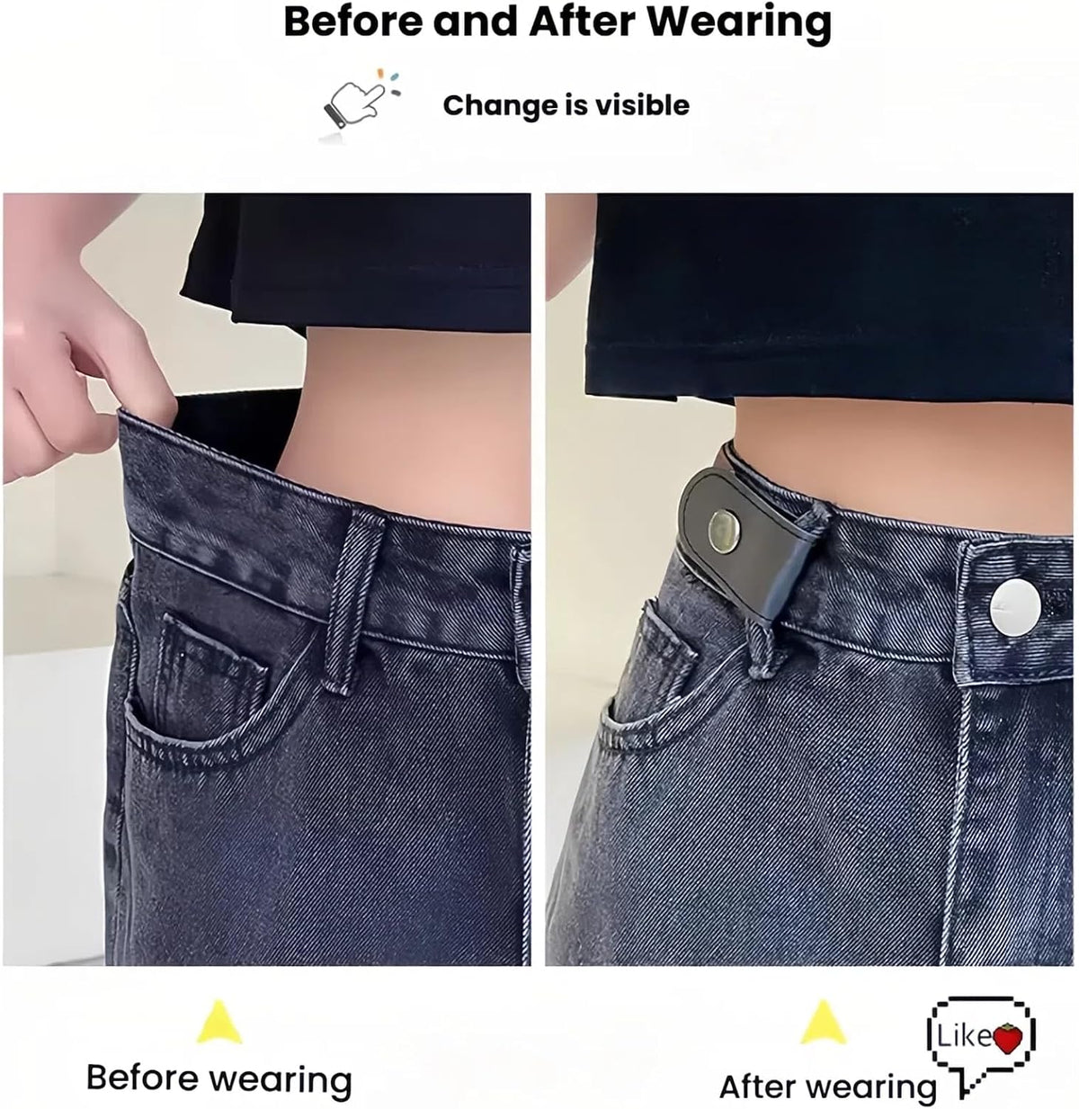 商品图片 5 | B0FQ2SBWQJ | No Buckle Elastic Belt for Men & Women – Stretch Adjustable Invisible Belts for Jeans & Pants