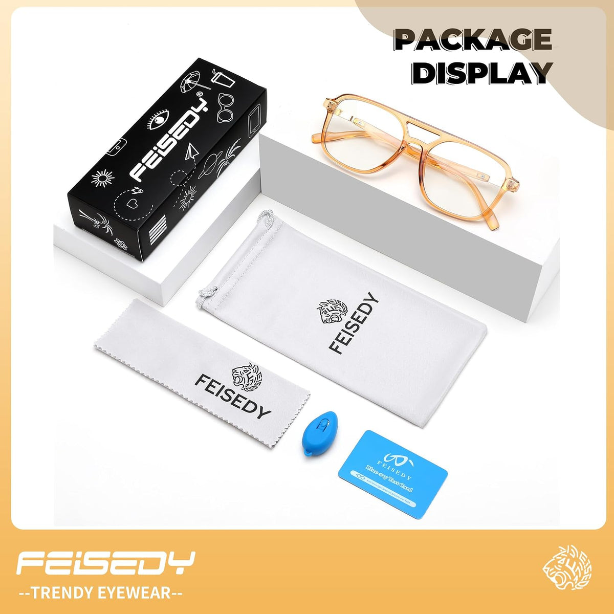 ÉÌƷͼƬ 16 | B0DPLTC8K6 | FEISEDY Vintage Square Blue Light Blocking Glasses Women Men 70s Flat Aviator Glasses Computer Anti Glare B0062