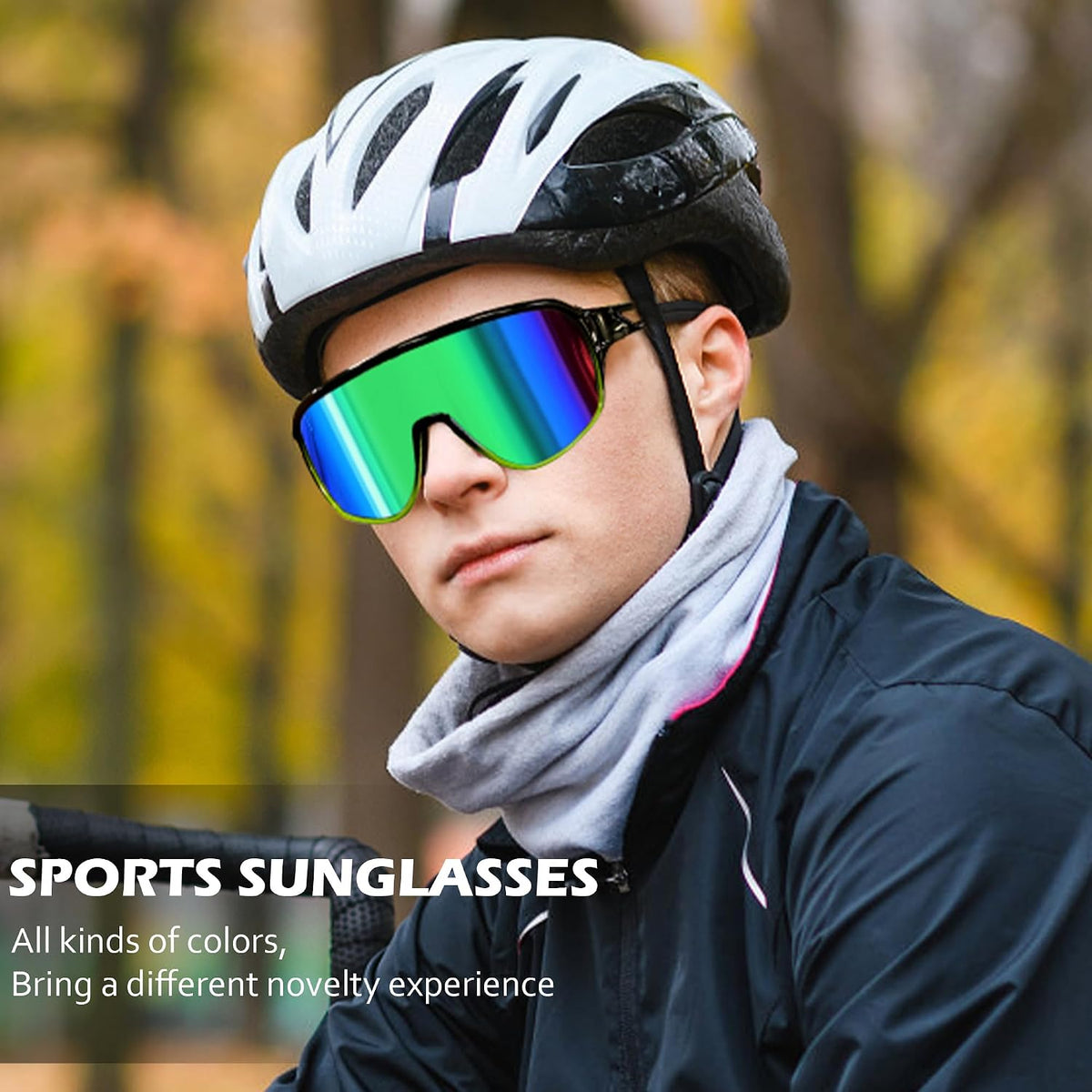 ÉÌƷͼƬ 21 | B0D5D4T92Q | FEISEDY Sports Sunglasses for Men and Women,Oversized One Piece Reflective Lens Cycling Sunglasses B0178