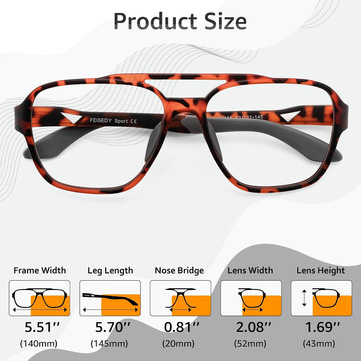 ÉÌƷͼƬ 31 | B0DR831C71 | FEISEDY Sports Blue Light Glasses for Men Lightweight Anti Slip Running Cycling Square Glasses Computer Eyeglasses B0156