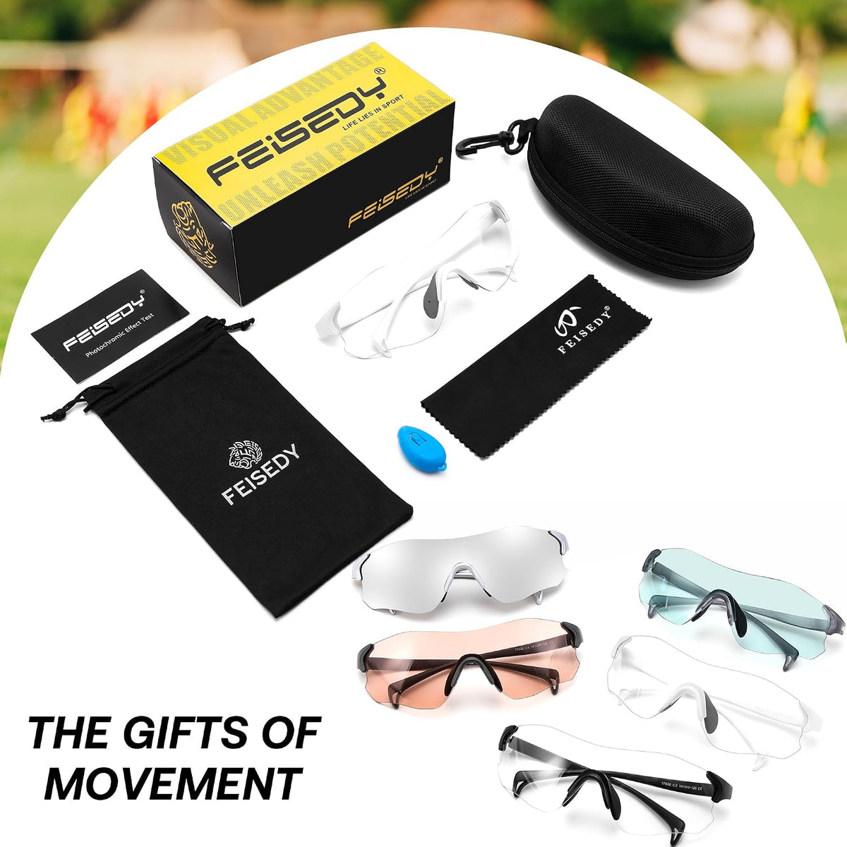 ÉÌƷͼƬ 20 | B0H2HH82Q3 | FEISEDY Photochromic Cycling Glasses UV400 for Men Women B0451