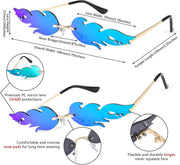 ÉÌƷͼƬ 12 | B09JK7M3SQ | FEISEDY Fire Flame Sunglasses for Women Mirror Rimless Fire Shaped Novelty Sunglasses B2839