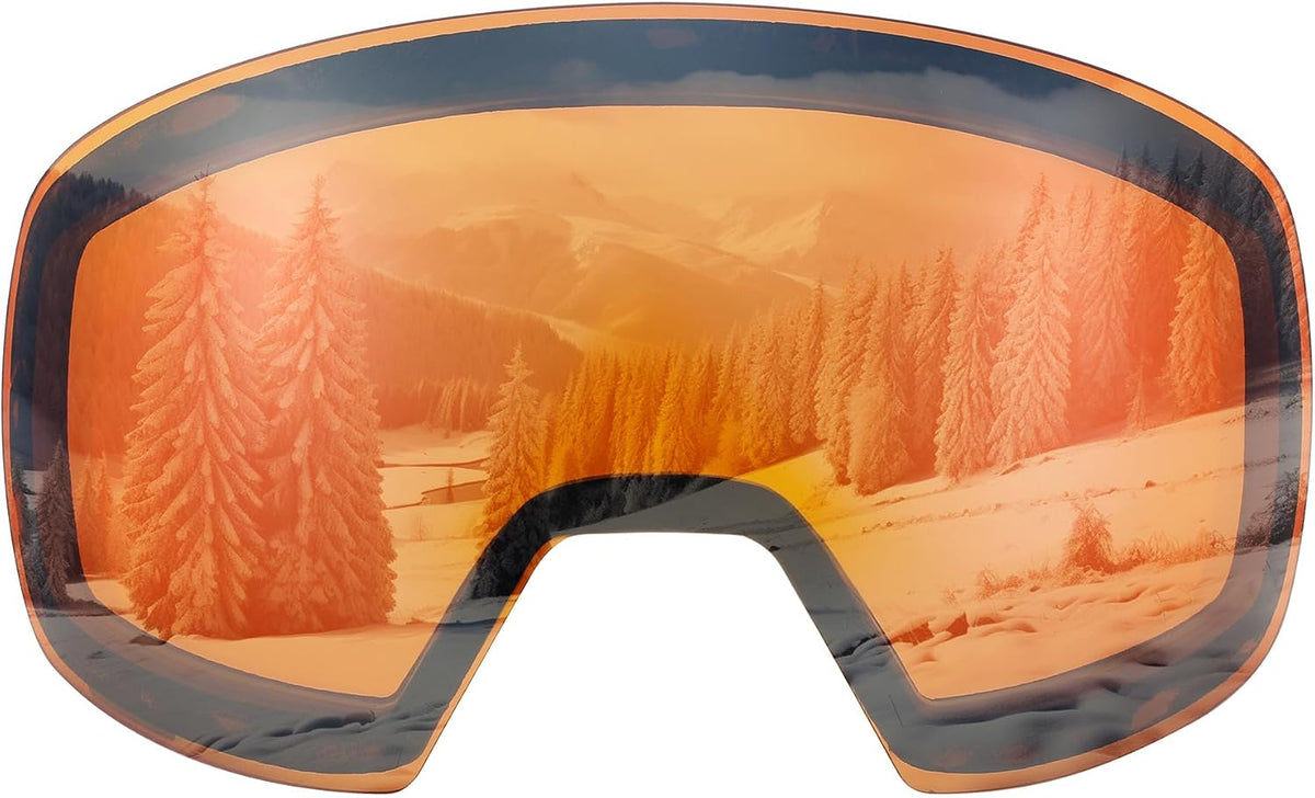Clear Orange Vlt 50% | B0CD3S3G7R | FEISEDY Magnetic Ski Goggles for Men Women Youth Frameless Snow Goggles 100% UV Protection Snowboard Goggles B0020
