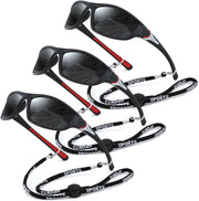 3pack-black+black+black / 60 Millimeters | B0F9L5SMJS | FEISEDY 3 Pack Polarized Sports Sunglasses for Men, Wrap Around Frame, UV400 Protection, Fishing Driving Cycling B2674