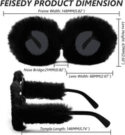 ÉÌƷͼƬ 85 | B09PN9V5N6 | FEISEDY Sunglasses Women Plush Fuzzy Soft Velvet Party Masquerade B2877