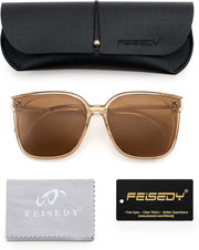 ÉÌƷͼƬ 34 | B0BB2BM9KF | FEISEDY Sunglasses Womens, Oversized Retro Square Polarized Sunglasses, Trendy Shades UV400 B2901