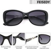 ÉÌƷͼƬ 33 | B0D2RBKKPD | FEISEDY Polarized Women Sunglasses Retro Shades Photochromic Lens Sparkling Crystal Sunglasses UV400 Protection B0144
