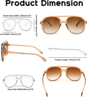 ÉÌƷͼƬ 5 | B0C27PGFFJ | FEISEDY Retro Aviator Sunglasses Women Men Classic Square Shades Trendy Sun Glasses UV400 Protection B2394