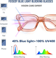 ÉÌƷͼƬ 19 | B0CWRK3FFF | FEISEDY Blue Light Blocking Glasses Women Men Chunky Square Computer Glasses B0101