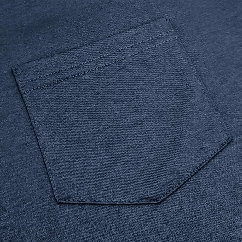 商品图片 12 | B0GJL9QY1W | Men's Long/Short Sleeve Polo Shirt, Soft Cotton Pocket Crew Tee Classic Men Shirts Casual Henley T-Shirt for Golf Daily Wear