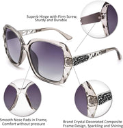 ÉÌƷͼƬ 105 | B079GSTW1D | FEISEDY Polarized Women Square Sunglasses Sparkling Composite Shiny Frame B2289