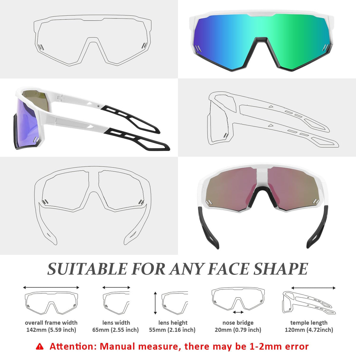 ÉÌƷͼƬ 17 | B0D78XVKSX | FEISEDY Polarized Cycling Glasses Sports Sunglasses, UV400 Protection Baseball Running Glasses for Men Women Youth B0180