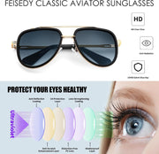 ÉÌƷͼƬ 16 | B0CF232CFR | FEISEDY Aviator Sunglasses Men Women, Square Retro 70s Vintage Classic Frame, UV400 Driving Fishing Golf Hiking B0036