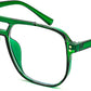 Transparent Green / 54 Millimeters | B09MRRW2CS | FEISEDY Blue Light Glasses for Women Men Oversized Pilot Lightweight B2866