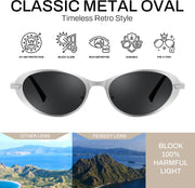 ÉÌƷͼƬ 24 | B0GVDPV1W4 | FEISEDY Metal Oval Sunglasses UV400 Protection for Women and Men B0429