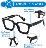ÉÌƷͼƬ 13 | B0CWRK3FFF | FEISEDY Blue Light Blocking Glasses Women Men Chunky Square Computer Glasses B0101