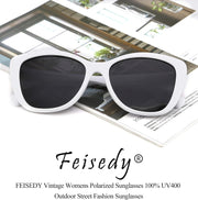 ÉÌƷͼƬ 27 | B07M9V125F | FEISEDY Polarized Vintage Sunglasses American Womens Square Jackie O Cat Eye Sunglasses B2451