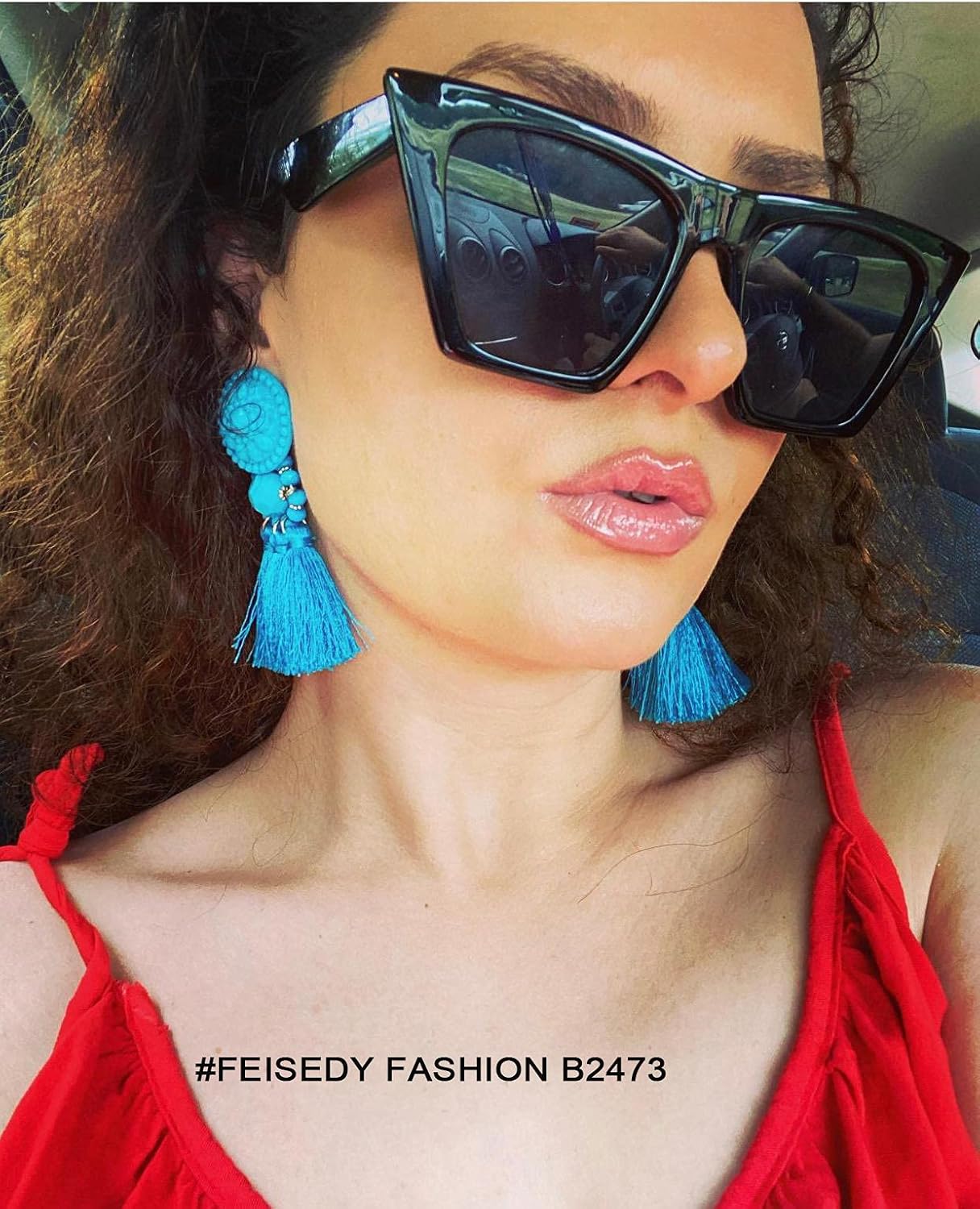 商品图片 139 | B0C5378735 | FEISEDY Vintage Square Cat Eye Sunglasses Women Trendy Cateye Sunglasses B2473