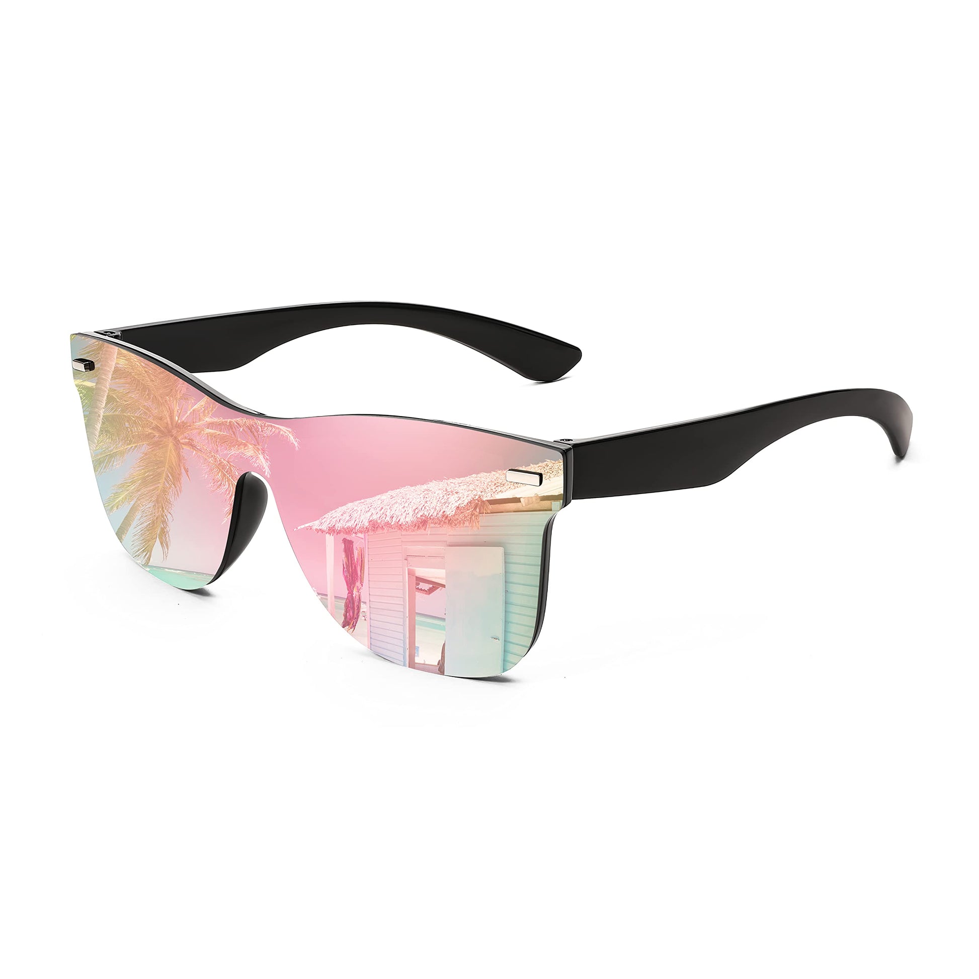 FEISEDY Womens Men Sunglasses Trendy Mirrored Reflective Sun Glasses B4114 | UV Protection Trendy Designer Cute Shades Daily 