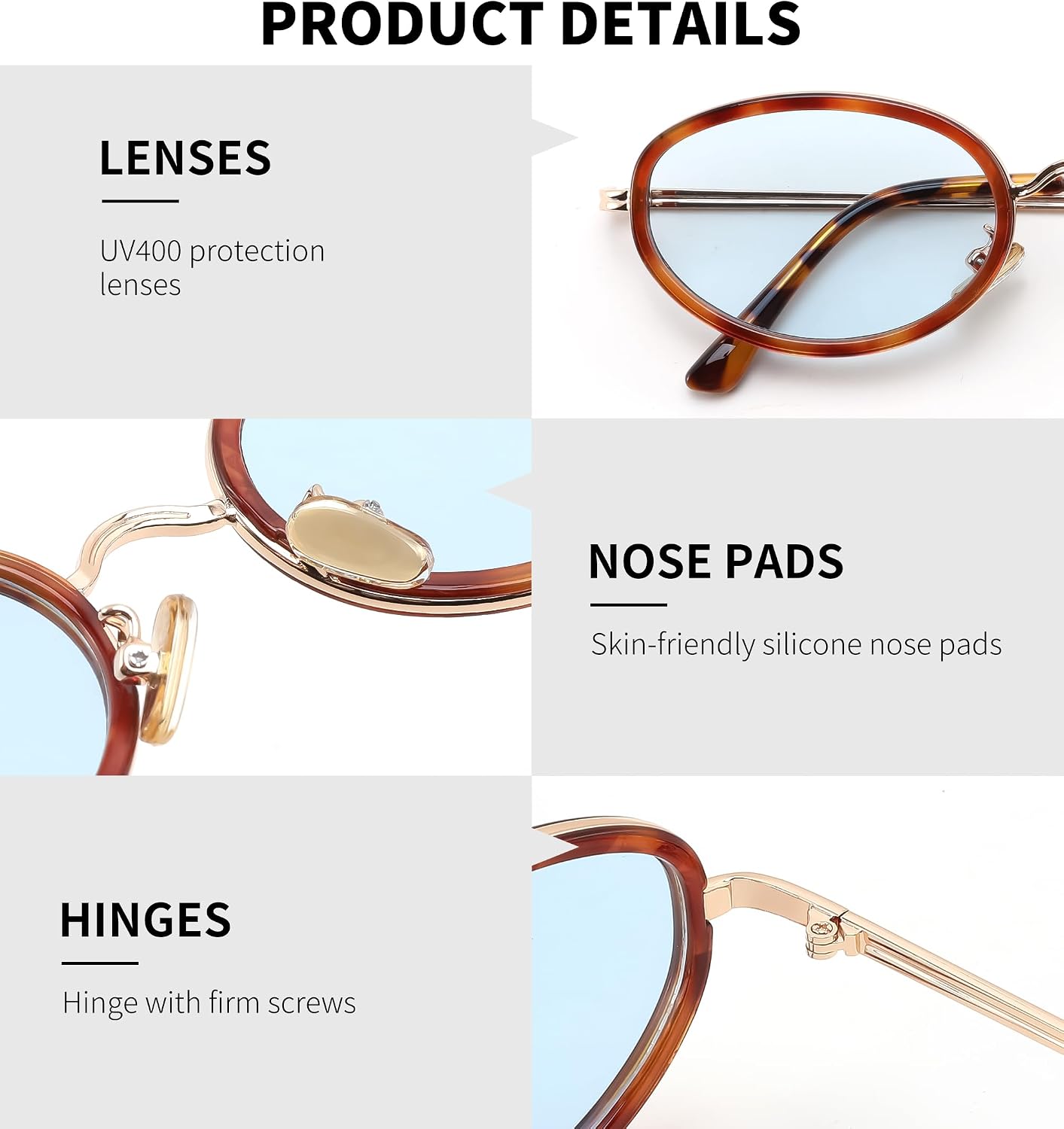 商品图片 12 | B0H2XM1HNJ | FEISEDY 90s Retro Oval Cat Eye Sunglasses UV400 Small Face B0450