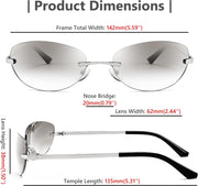 ÉÌƷͼƬ 14 | B0BZPBKFF1 | FEISEDY Trendy Rimless Oval Sunglasses for Women Men Retro 90s Eyewear Frame Y2K Glasses B2393
