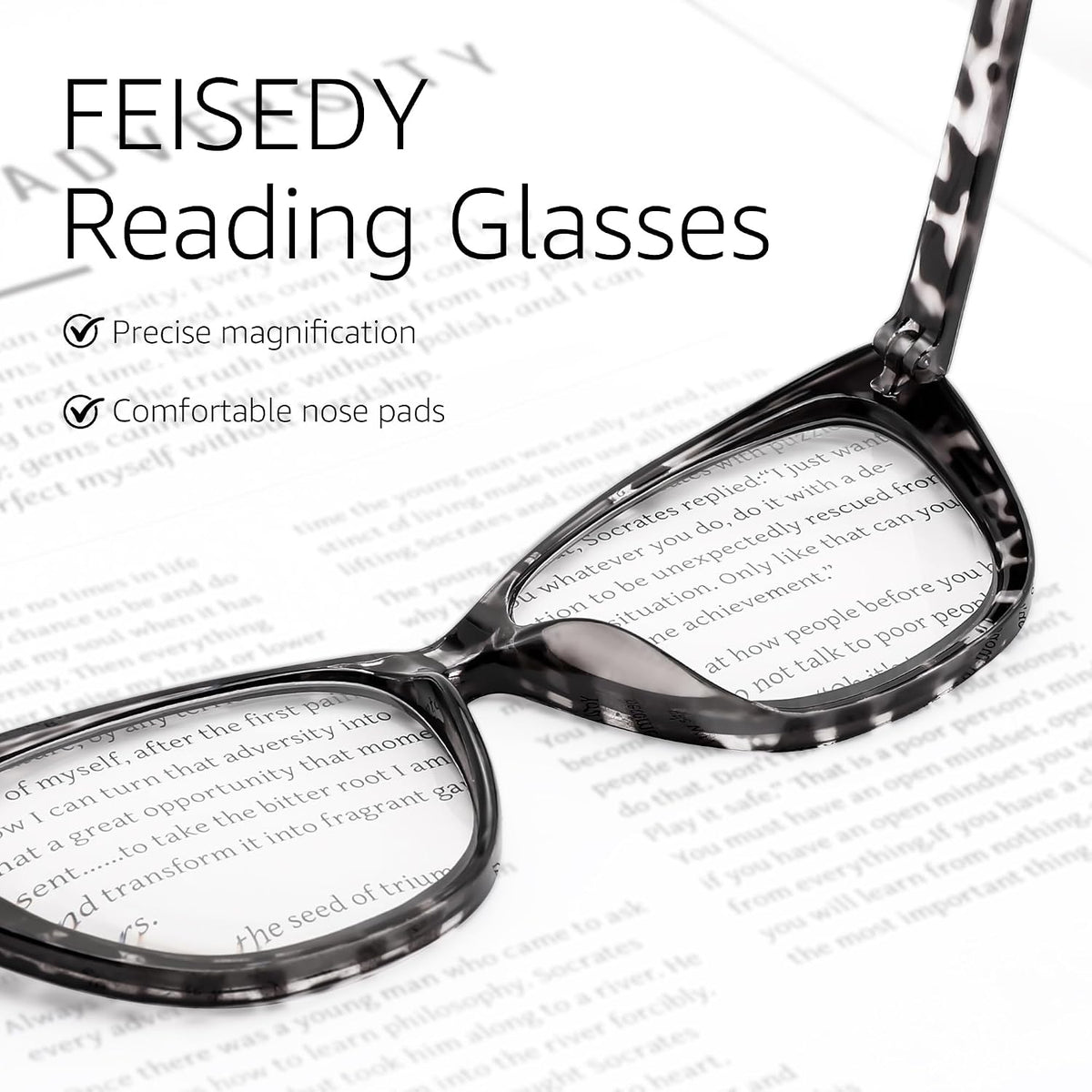 ÉÌƷͼƬ 10 | B0G8D97VW9 | FEISEDY 3 Pack Cat Eye Reading Glasses Blue Light Blocking Women/Men B0374