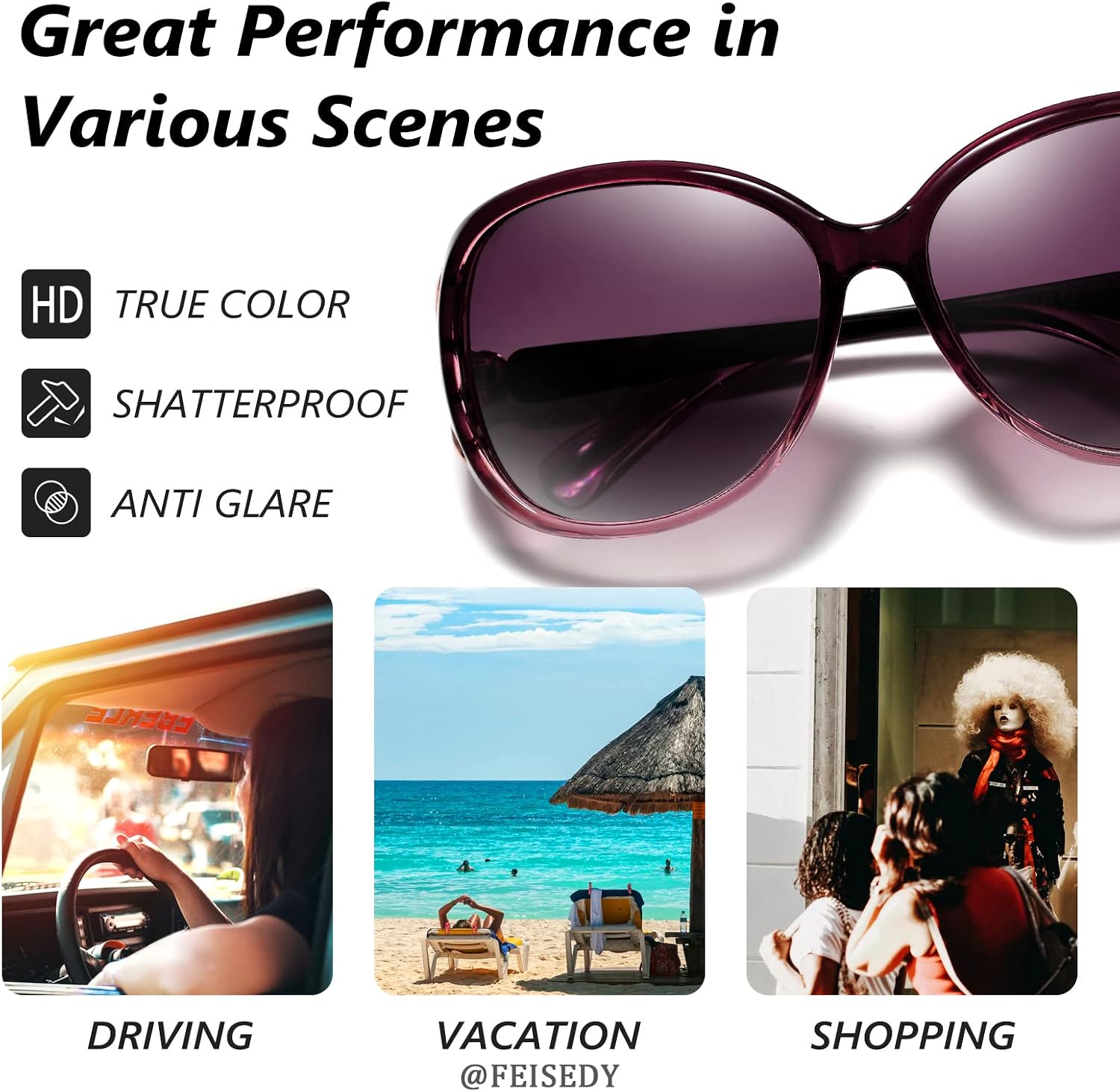 商品图片 21 | B08S7G8RRP | FEISEDY Oversized Polarized Sunglasses Women Men Large Shades B2730