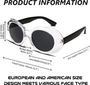 ÉÌƷͼƬ 71 | B074H8KFSZ | FEISEDY Sunglasses White Oval Clout Goggles for Women Men Retro Round Trendy Rimmed Clueless Costume Frame B2253