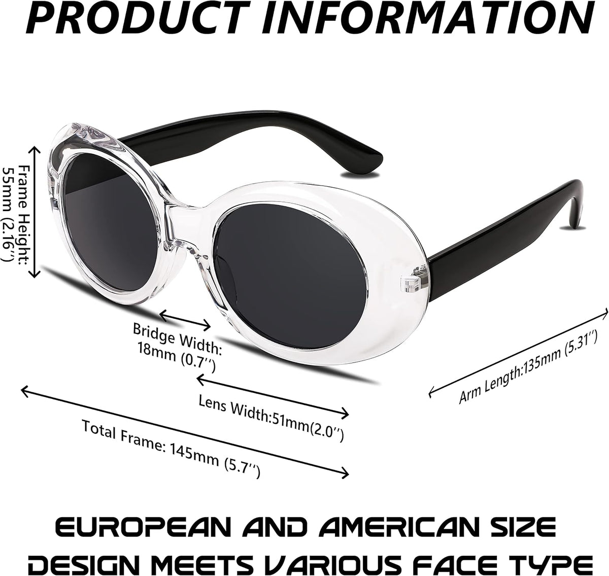 ÉÌƷͼƬ 71 | B074H8KFSZ | FEISEDY Sunglasses White Oval Clout Goggles for Women Men Retro Round Trendy Rimmed Clueless Costume Frame B2253