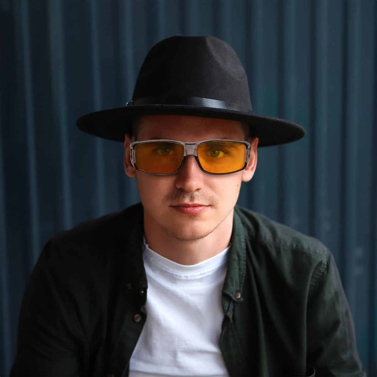 商品图片 2 | B0DK39MNNQ | DJ10094 Night Vision Glasses Fit Over Glasses, Anti Glare Yellow Lens for Men & Women