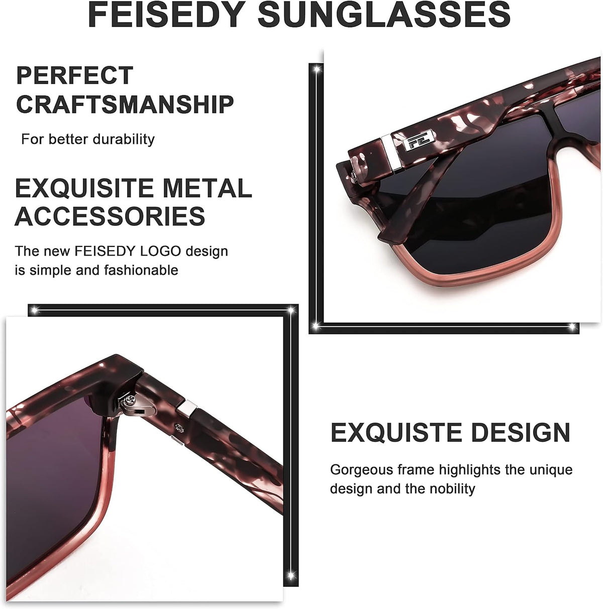ÉÌƷͼƬ 66 | B0B2836HD6 | FEISEDY Sunglasses for Women Men, Fashion Mirrored Single Lens Shades