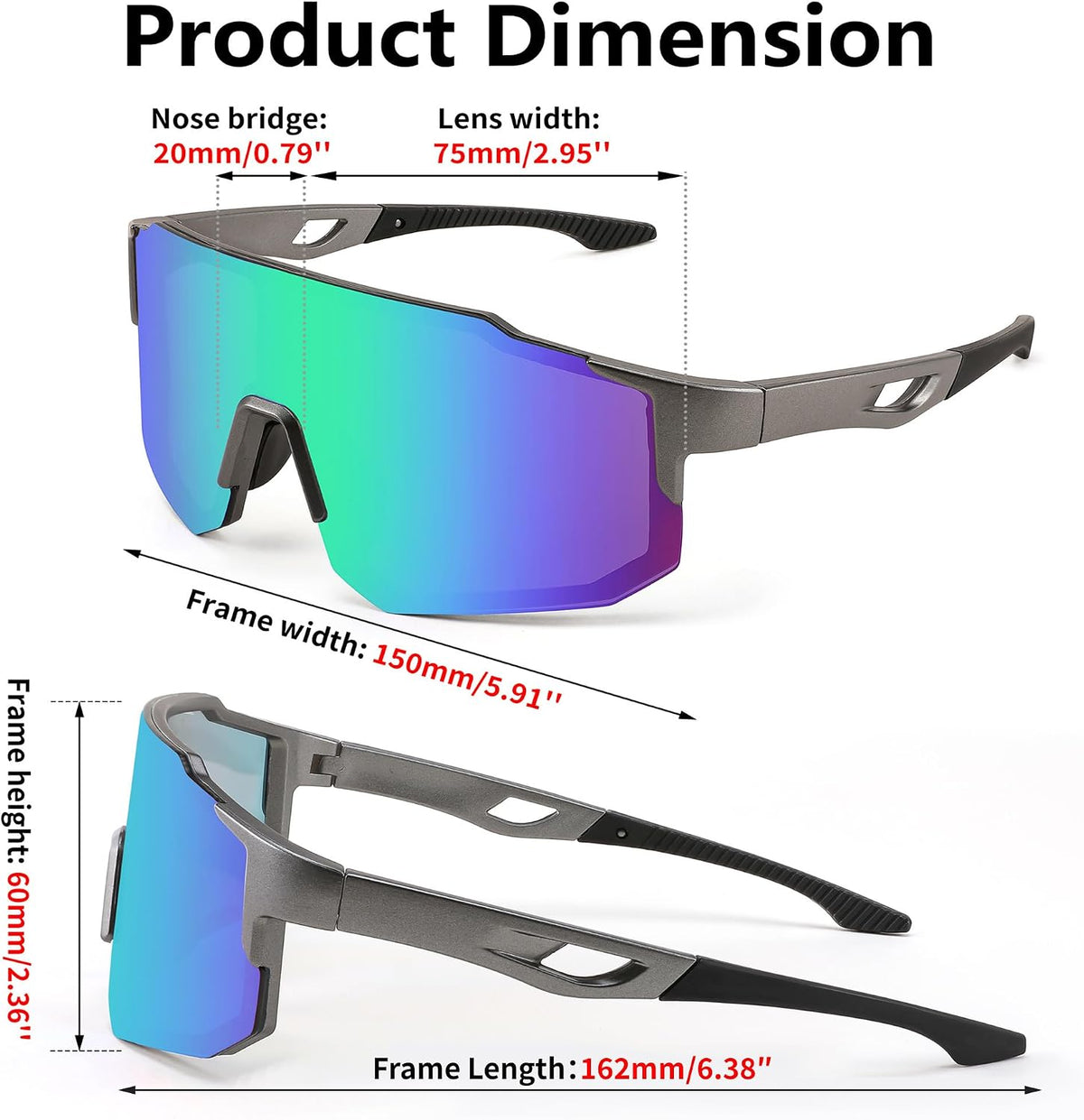 ÉÌƷͼƬ 64 | B0DTYL7JBV | FEISEDY Sports Sunglasses for Men, Women and Teens - Baseball, Biking, Cycling UV400 Protection B2388