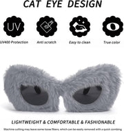 ÉÌƷͼƬ 128 | B09PN9V5N6 | FEISEDY Sunglasses Women Plush Fuzzy Soft Velvet Party Masquerade B2877