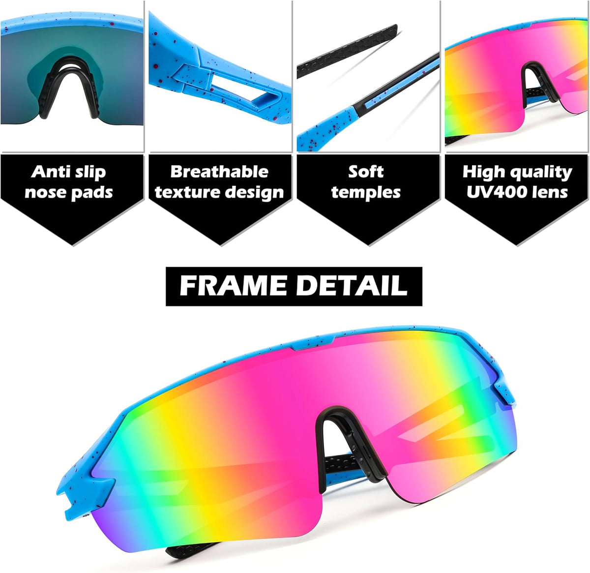 ÉÌƷͼƬ 12 | B0BQLPB8JV | FEISEDY Sports Sunglasses for Men and Women, UV400 Protection Outdoor Cycling Driving Fishing Glasses B2987